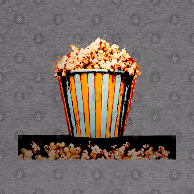 Popcorn: Enjoy the Show on a dark (Knocked Out) background by Puff Sumo